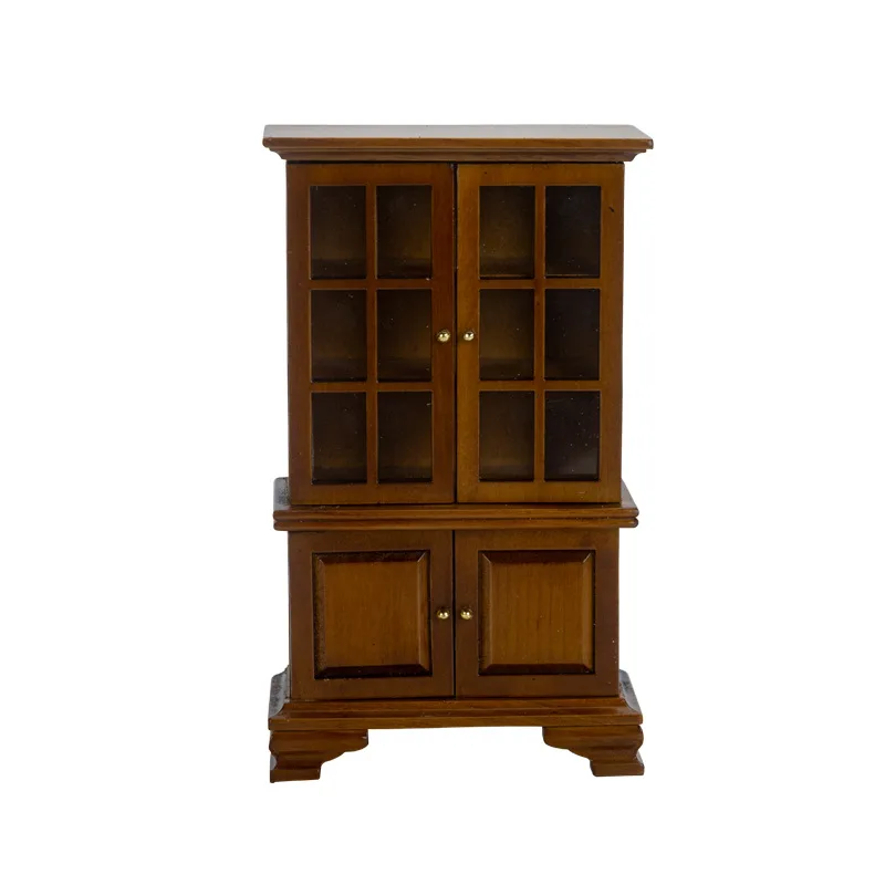 1:12 Doll house Furniture Display Stands Can be Opened Mini Bookshelves Cabinets Decorated Wooden Mini Lockers