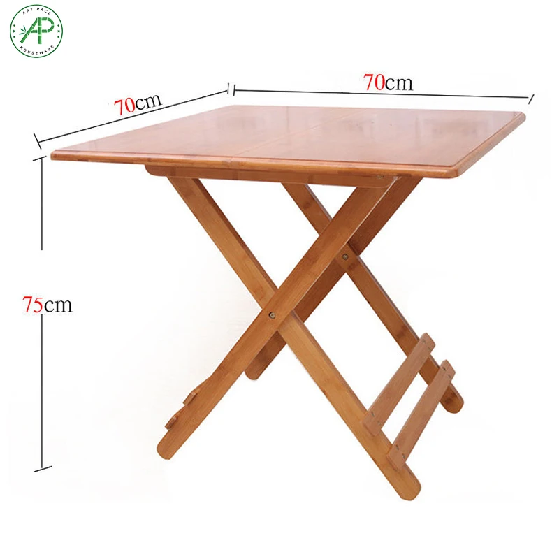 Manufacture Foldable Bamboo Square Table for Patio, Garden, Backyard, Beach