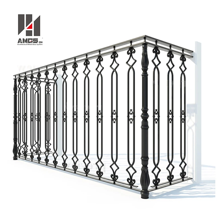 
Interior Stair, Customized Villa Decoration s Elegant Fancy Wrought Iron Railing 
