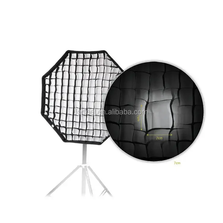 95cm/37.4in Octagon Studio Softbox Umbrella Reflector with Honeycomb Grid Carbon Fiber Bracket for Speedlite Flash Light