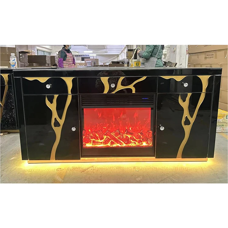 new design Gold painting  mirrored living room furniture mirror Console  hall entrance Table