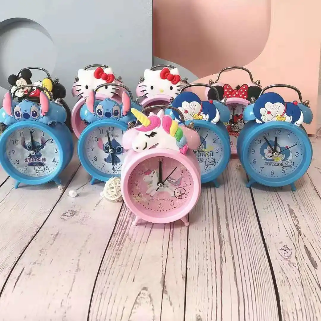 Новинка 2021, Изысканный милый ретро будильник с мультяшным рисунком Микки из сплава и силикона, будильник