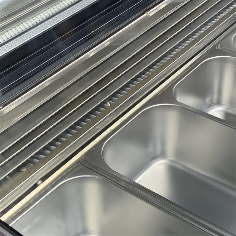 12/14/16/18 Pans OEM Ice Cream Display Popsicle Freezer Showcase Glass Door Gelato Display Case With 1/3 GN Pans