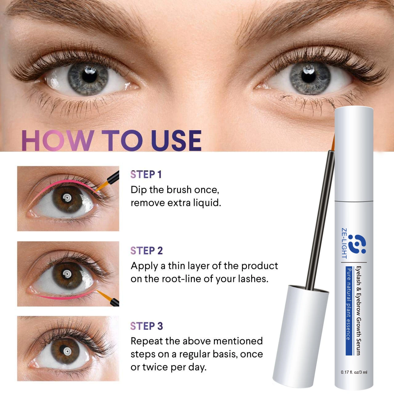 Natural Organic Private Label Eyelash Growth treatments Enhancer Serum Longer Activating Hydrating Eyelash Growth Serum