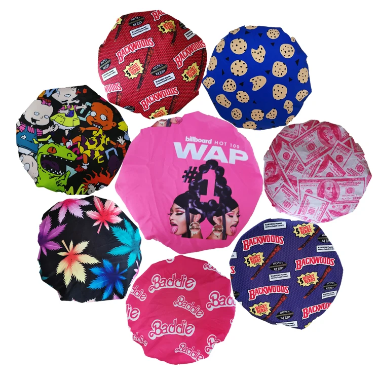 
wholesale women satin silk hair zodiac wap backwoods rugrat bandana cookie master barddie money designer headbands and bonnets 