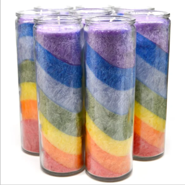 Chakra Candles 7 Color Spiral Glass Layered Candle Custom Scented Candles Packaging Box With Private Label