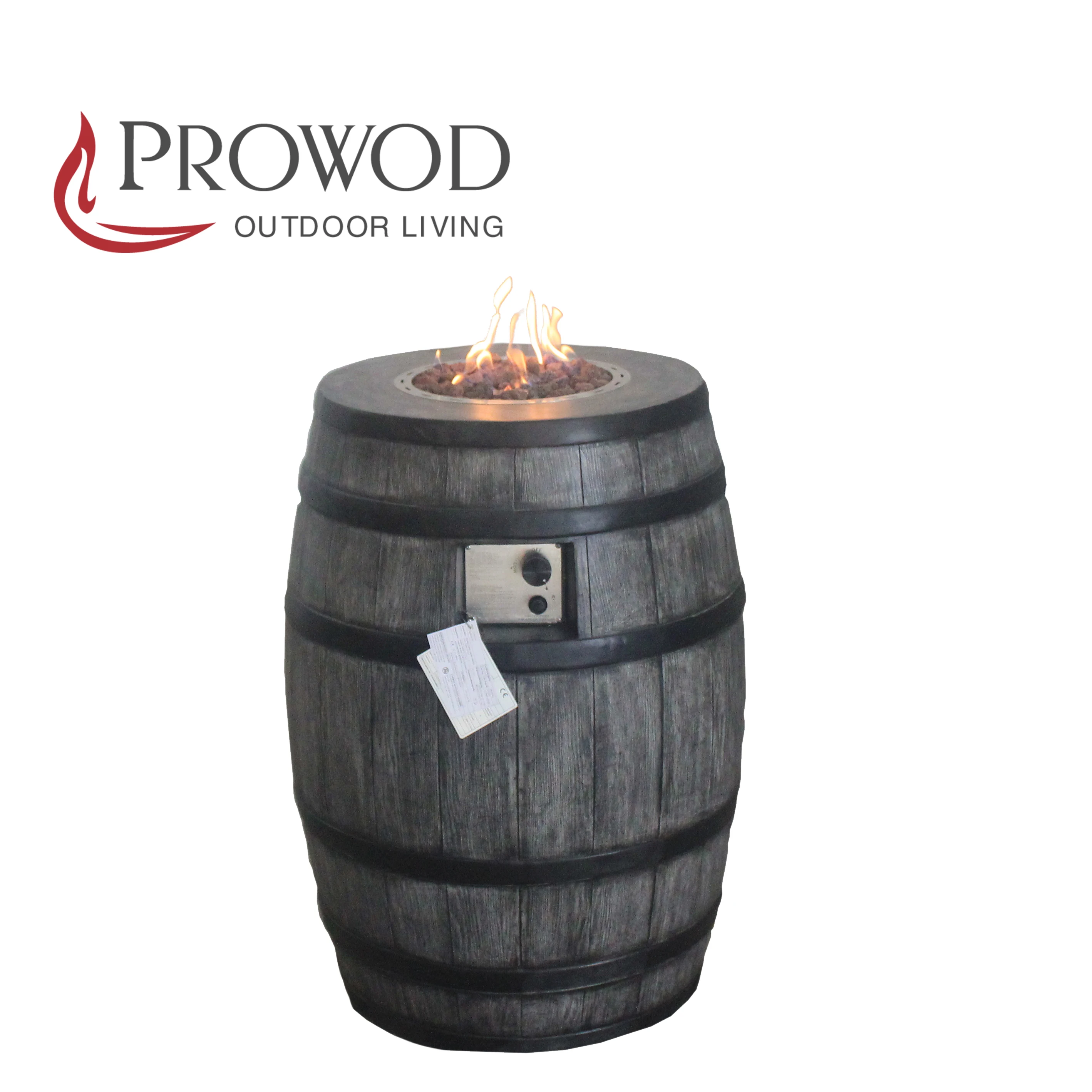 LPG Gas Type Made in Concrete GFRC Fire Oak Barrel Pit