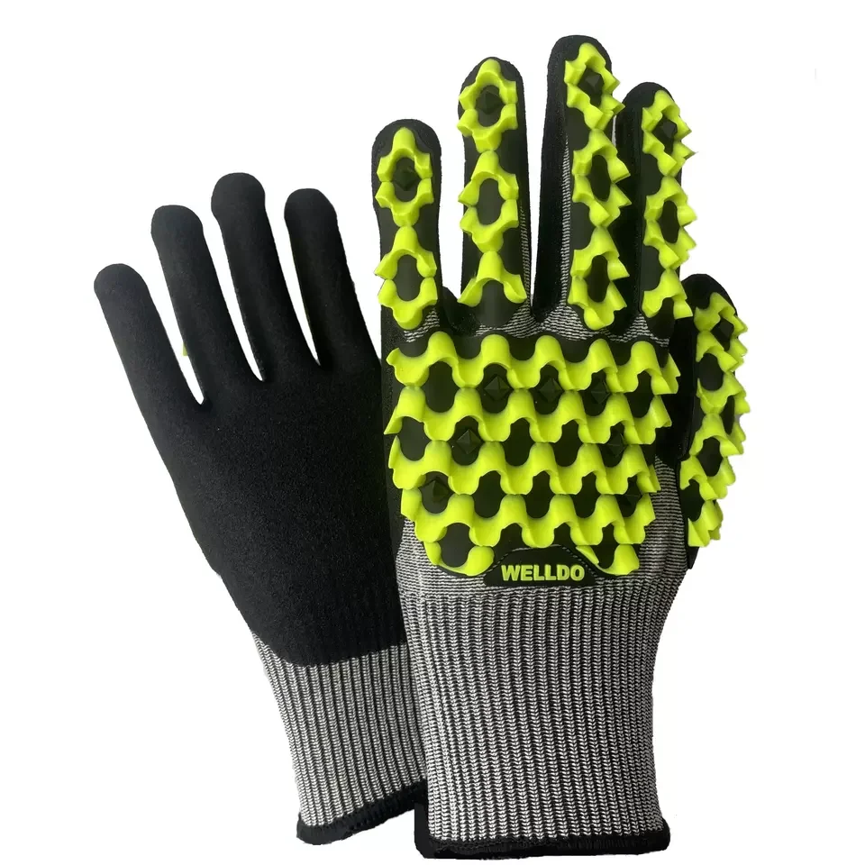Anti impact safety glove microfoam TPR Rubber Patch  Mechanical Rubber Gloves