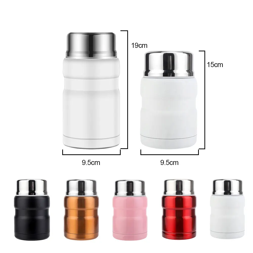 High quality 500ml 750ml Stainless Steel Thermal Food Jar Warmer Food Flask Vacuum Insulated Lunch Box Food Container