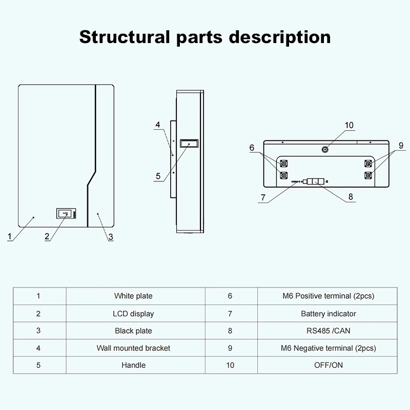 Power Wall Lifepo4 Battery Pack Baterias De Litio 48v 51.2v 200AH 100AH 10kwh Solar Generator Wall Mounted Lithium Ion Battery