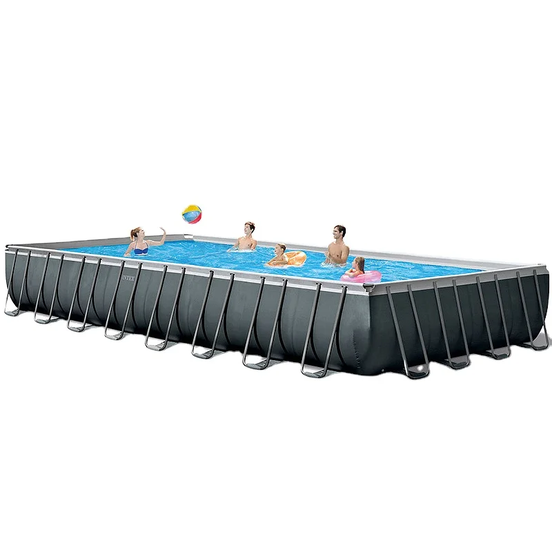 INTEX above ground pools for adult Large rectangular swimming pool metal frame ground