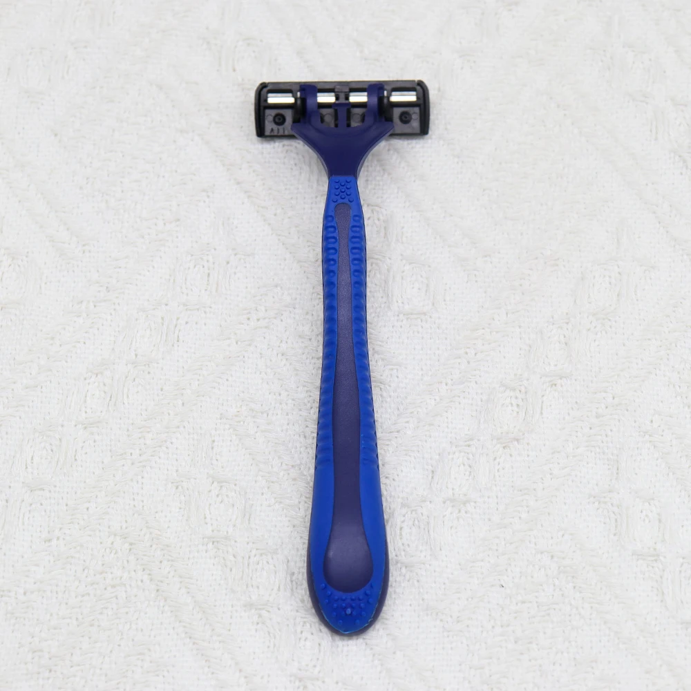 Durable Manual Razor Combo with No-slip Sefety Three-Blade Razor and 10g Shaving Cream For Hotel Amenity