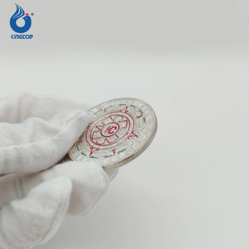 Mayan Coin Aztec Mexican Commemorative Time Coin Medals Sliver Plated Museums Antiques Tourist Attractions Dragon Coin