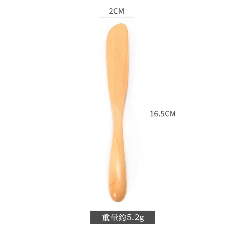 Top sale eco friendly custom logo solid jam salad spatula bread spreader wooden cheese butter knife