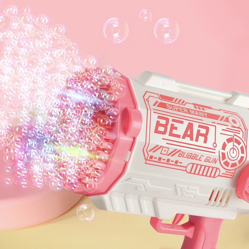 Kids Outdoor Multi-color Toys Dazzle Light Bubble Gun 80/112 Holes Super Multi-bubble Hand-held Soapy Water Bubble Machine Toys