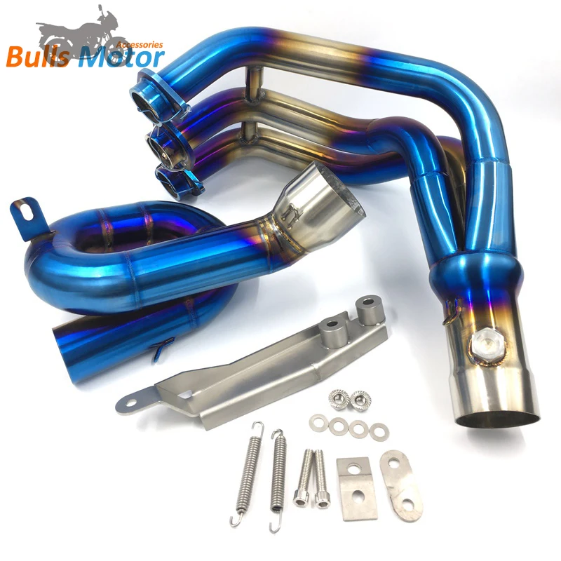 Bulls Motor Decat Exhaust pipe for Yamaha MT09 MT-09 Tracer FZ09 XSR900 exhaust Titanium alloy performance header