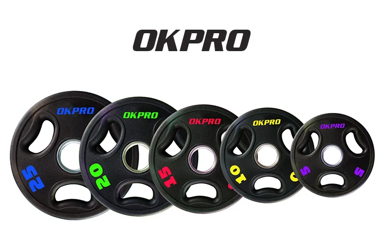 OKPRO Gym Black PU Weight Plate