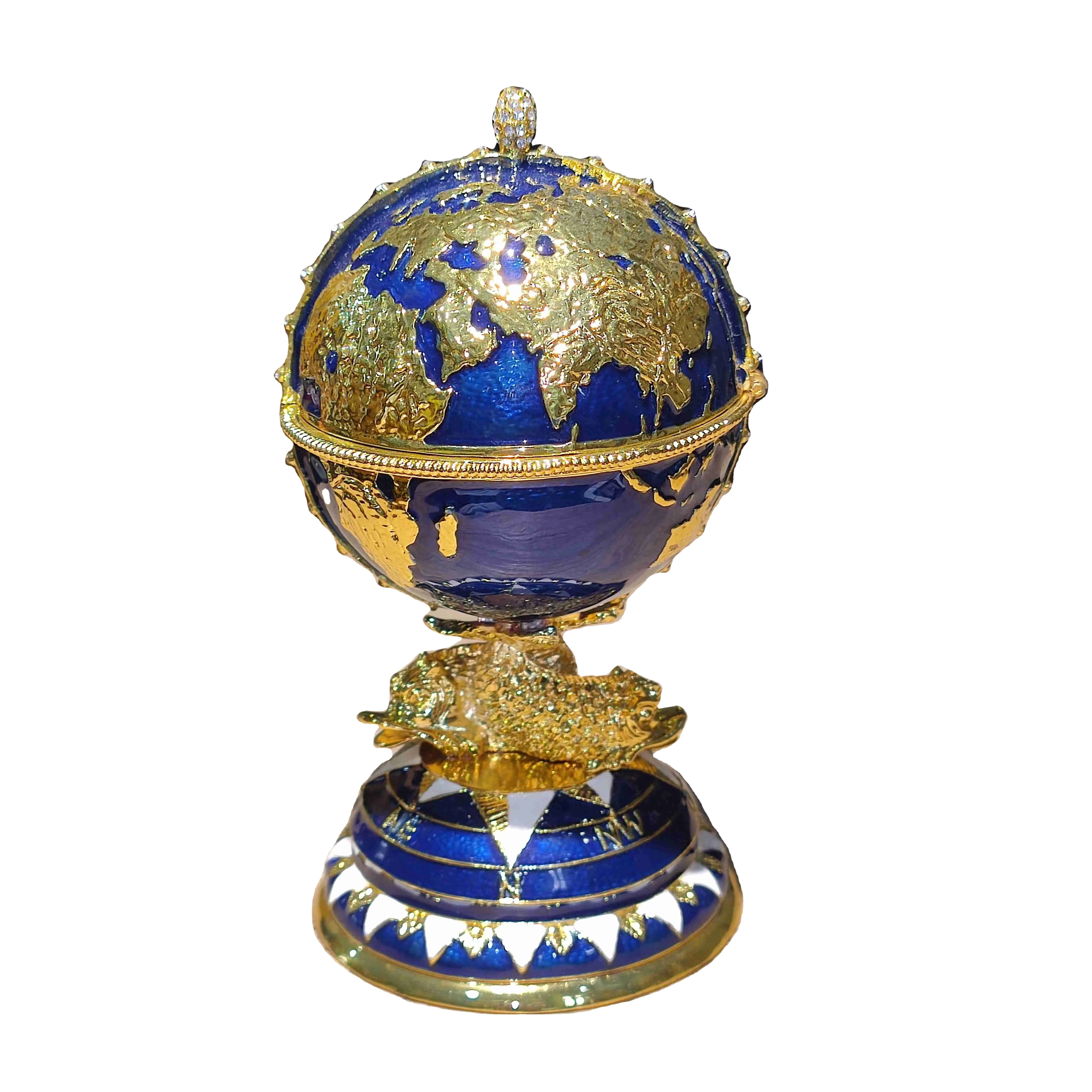 Enamel craftsmanship globe jewelry box Exquisite jewelry packaging Fashion jewelry box