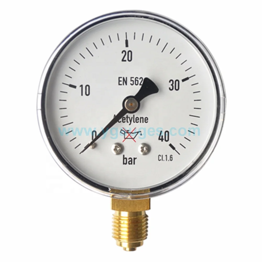 Manufacturer wholesale cheap acetylene air bourdon tube pressure gauge
