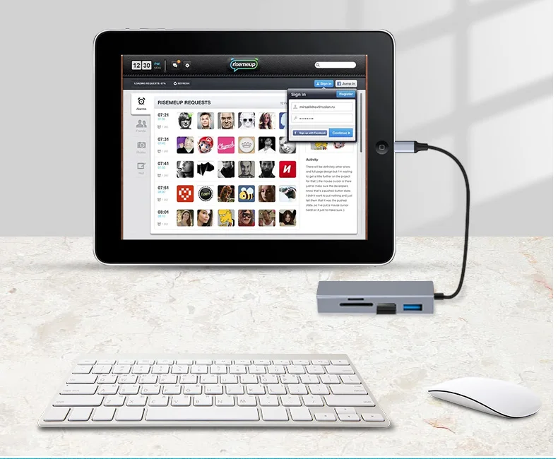 Airsky HC-78B usb3.0 to rj45 hub for mobile phone computer ethernet switch usbc to ethernet