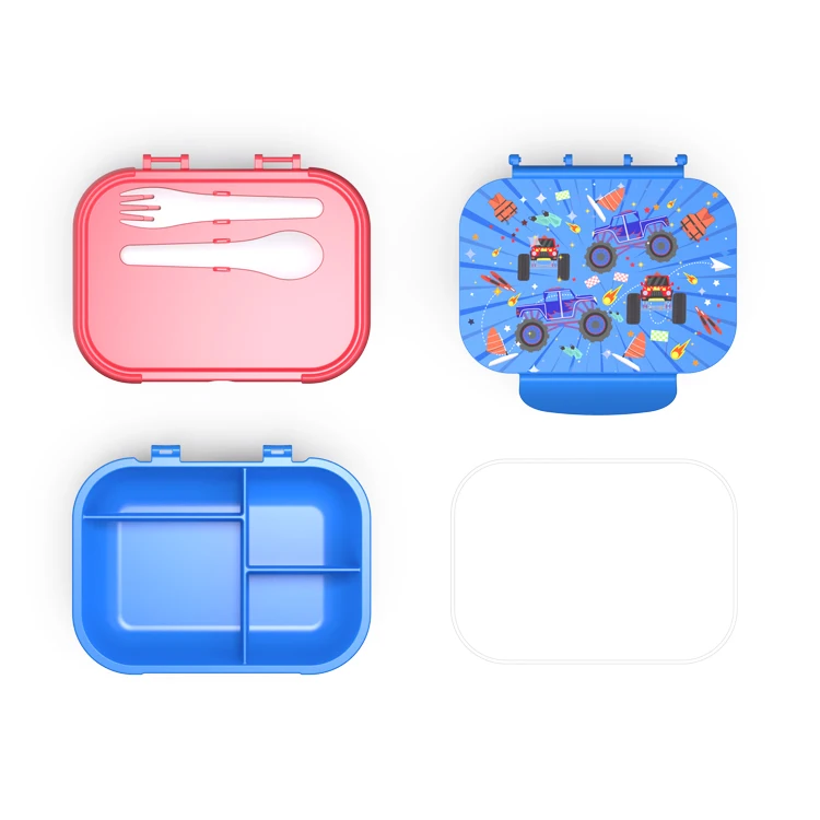 Free Samples After Inquiry Eco Food Grade Leakproof Ultra Thin Microwave Safe BonBon Kids Bento Lunch Box With 4 Locks