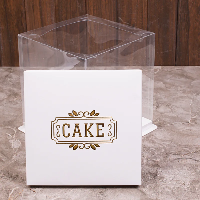 Cube Transparent Wedding Party Decoration Food Clear Pvc Box Baking Heightened Birthday Cake Packaging Plastic Boxes