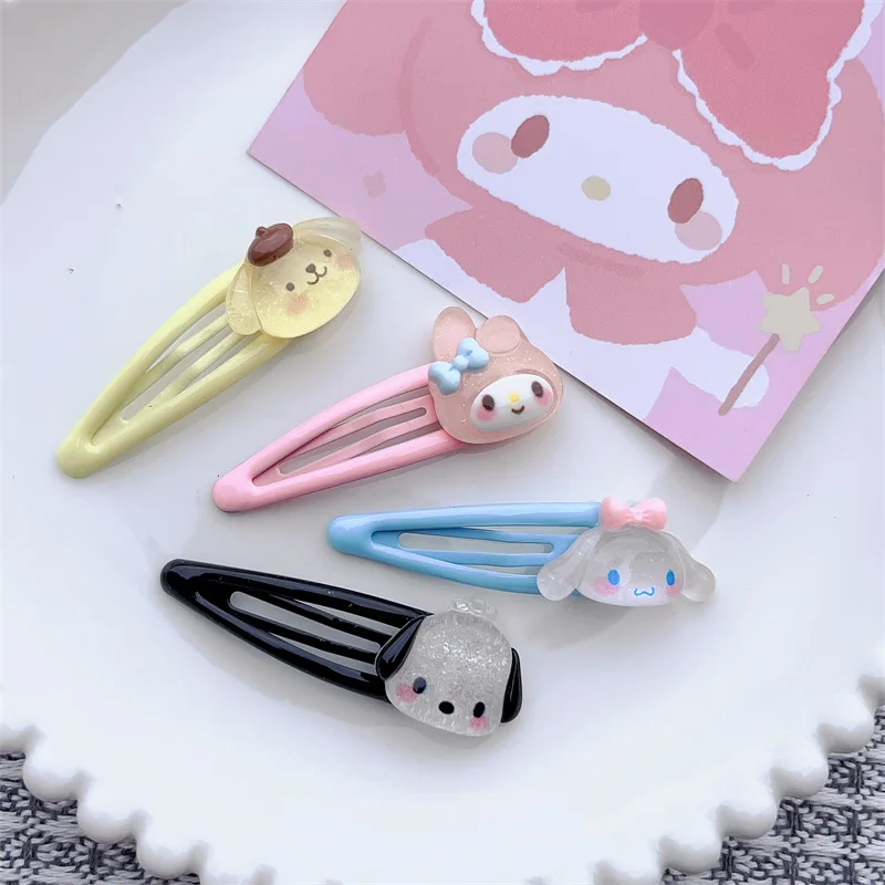 New Style Cute Sanrio BB Hairpins Rabbit Puppy Resin Hair Clips For Girls