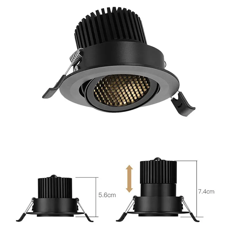 7W 9W Anti glare dimmable  focusable adjustable down light for hotel home lighting