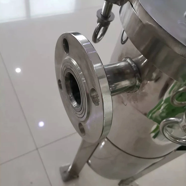 Stainless steel polished big flow easy cleaning movable type bag filter housing for wine alcohol