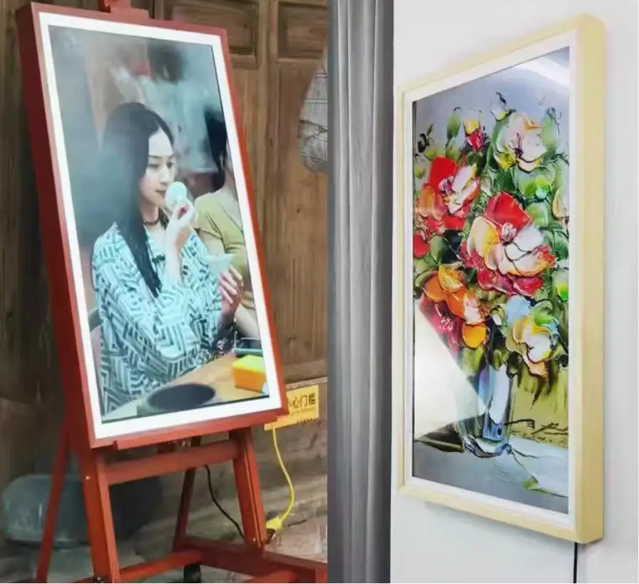 New android WiFi thin wall mount display kiosk digital art frame 21.5 32 43 55 inch digital photo frame Movie Poster