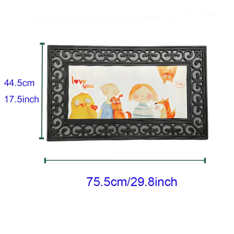Personalized blank plain white doormat sublimation door mat with non-slip rubber at backside