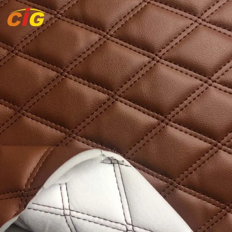 Stitching Embroidery Synthetic PVC Leather for Car Seat/ Furniture/ Cat Mat