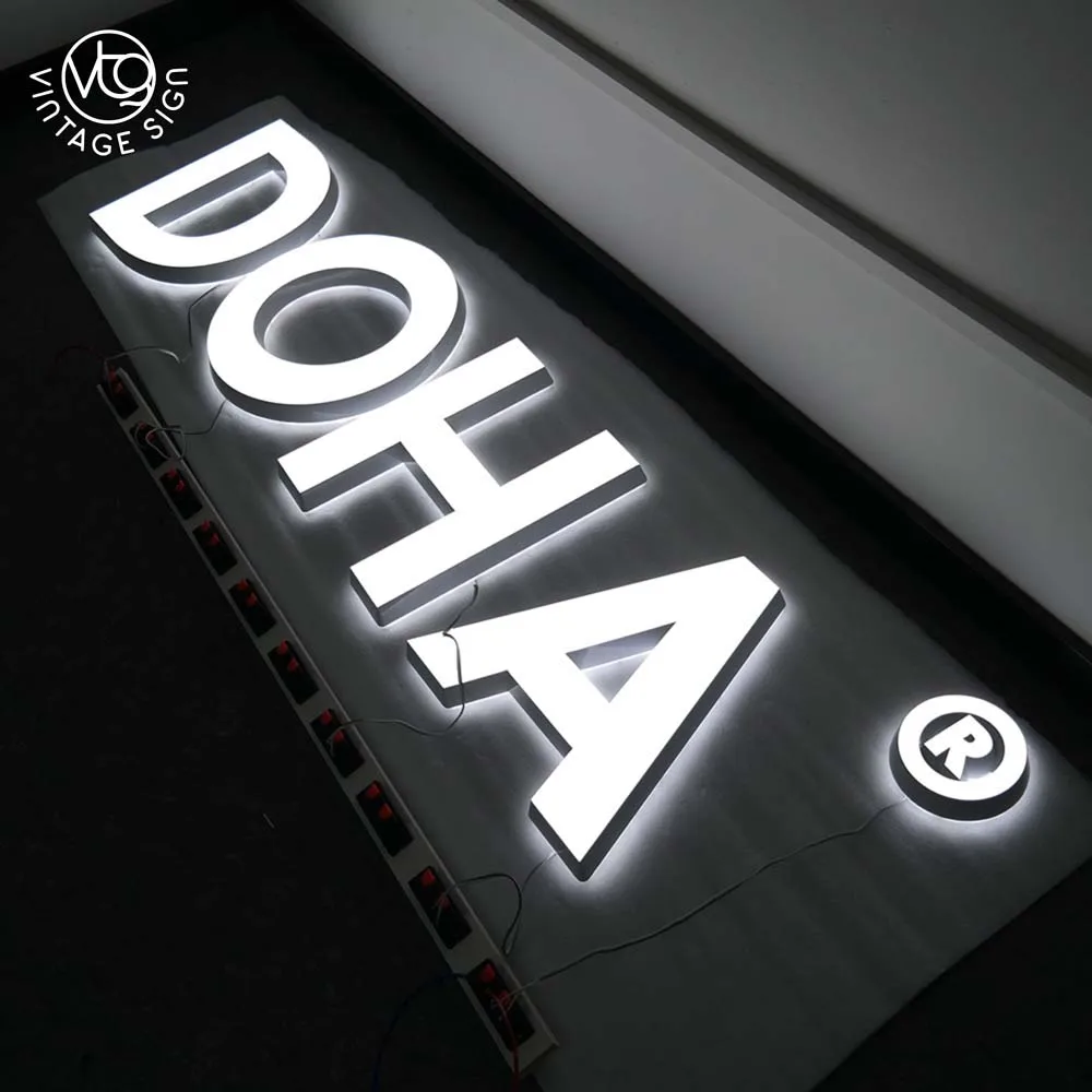 Shop Signage Custom Face Led Signs Frontlit Acrylic Luminous Front Lit 3d Sign & Letter With Best Quality