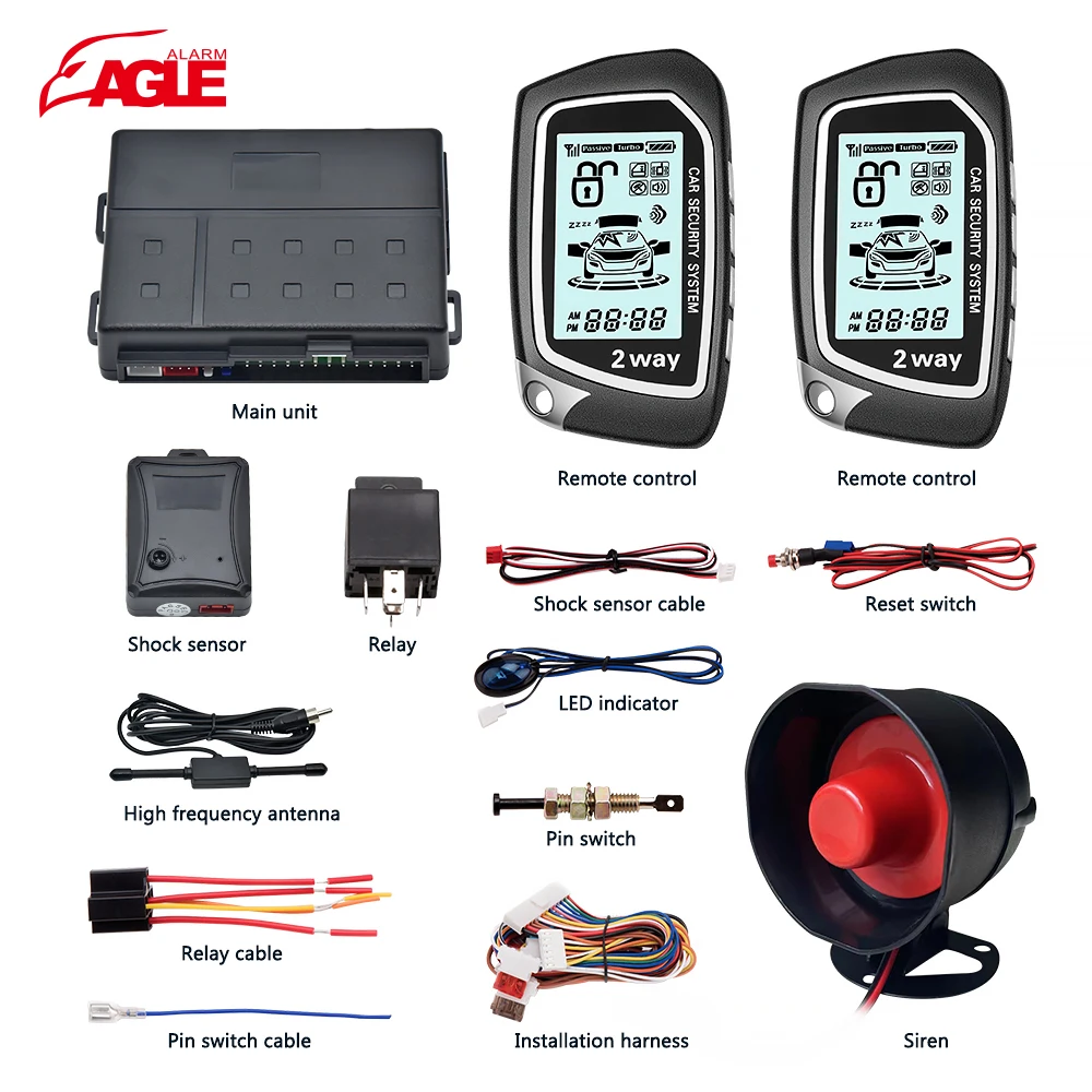 High Quality special pke Auto guard Remote Engine Start Two way LCD super remote selection 2 way Car Alarm System