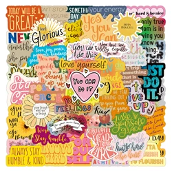 50pcs Motivational Words Waterproof Graffiti PVC Decorative Teacher Sticker Packs For Skateboard Luggage Notebook Laptop Bottle