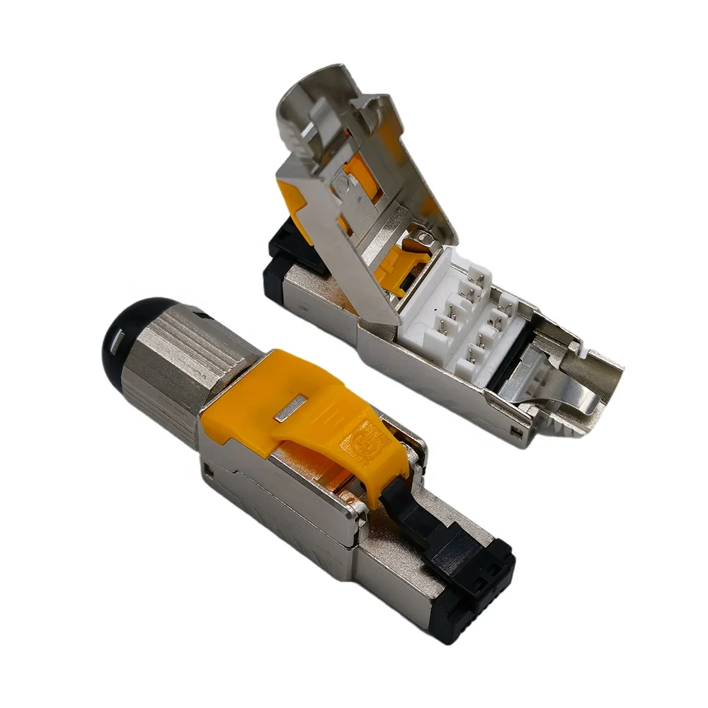 FTP Toolless Rj45 Modular Plug 8P8C Shielded Cat7 Cat8 Field Termination Plug Connector