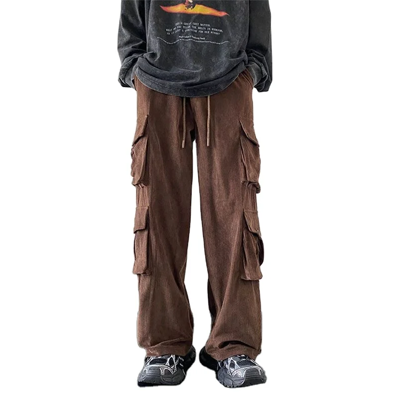 Young Boys Custom Ovesize Thick Loose Track Blank Big Pockets Cargo Pants