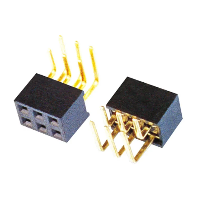 2.54mm Female Header,H5.7mm,Dual Row,Right Angle Type