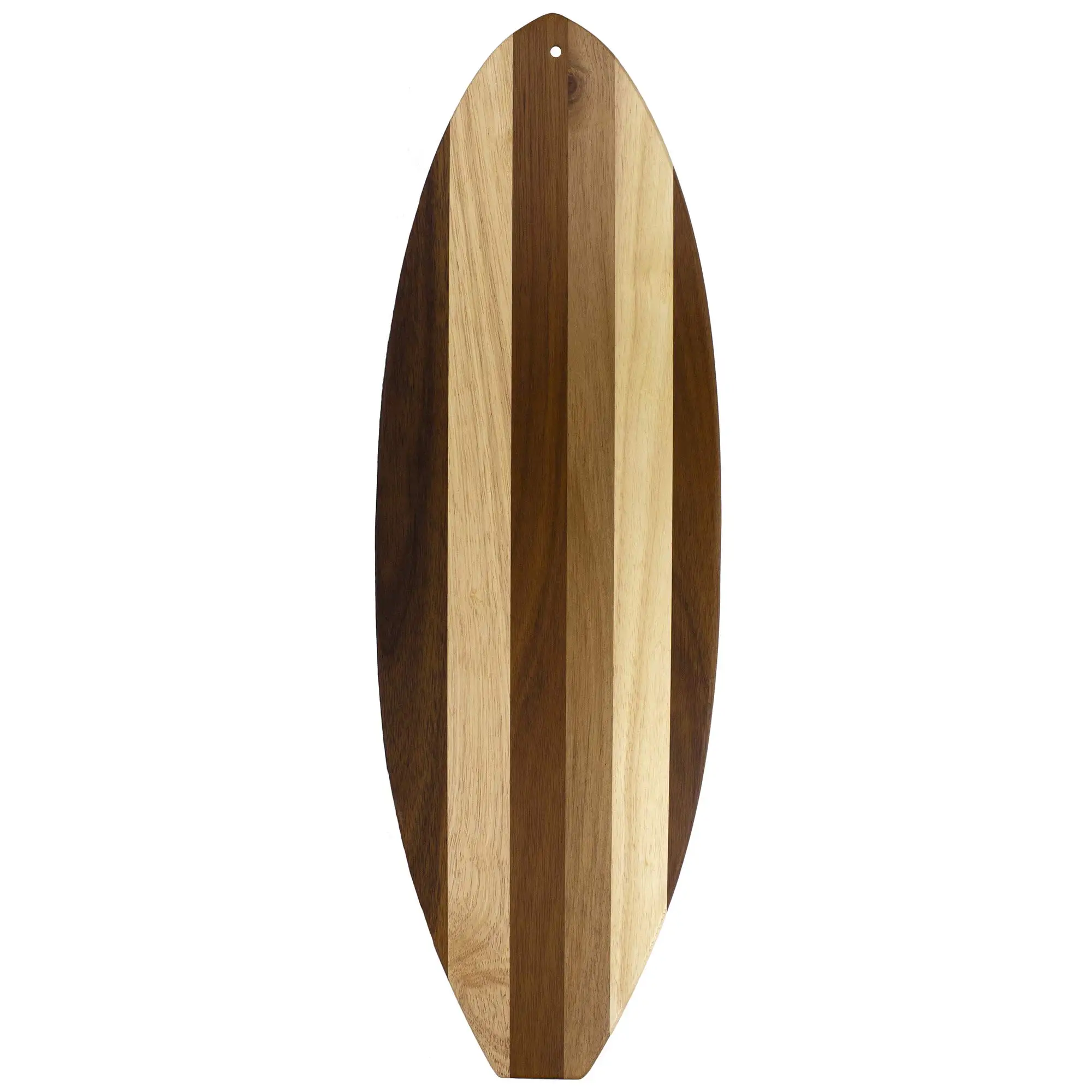 Bamboo Rock & Branch Series Shiplap Surfboard Shaped Wood Serving and Cutting Board | Great for Wall Art