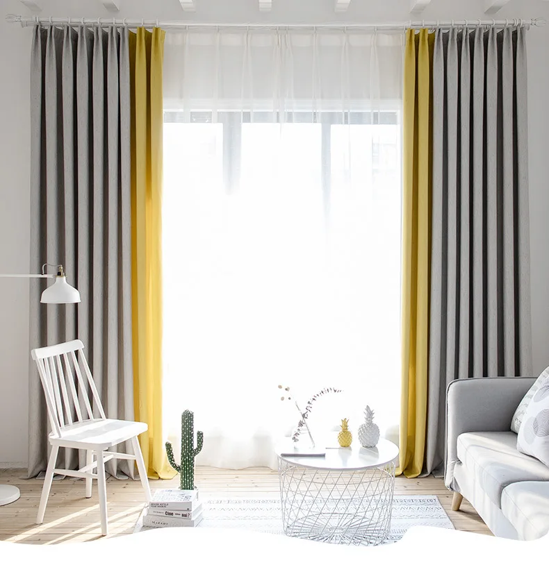 luxury hot selling home textile grommet linen window curtains and draps pure color market curtain fabric and free sample