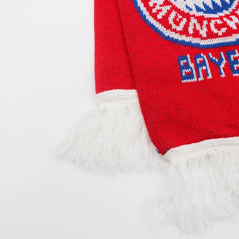 Wholesale Custom Colorful Pattern Acrylic Knit Scarf Of Football  Autumn And Winter Thick Scarf Woman