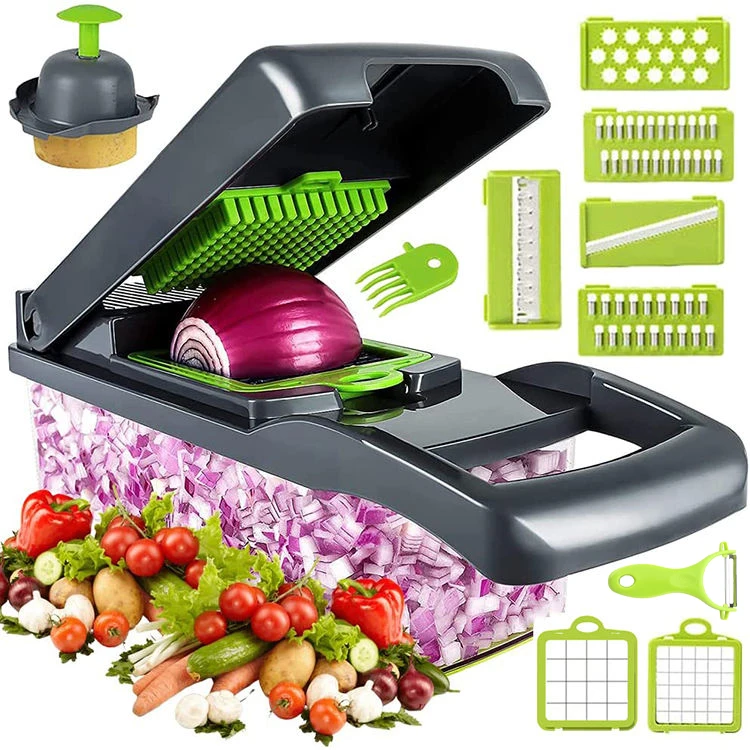 Multifunctional Kitchen Vegetable Cutter Manual 12 In 1 Mandoline Slicer Plastic Fruit Potato Vegetable Chopper Grater Slicer