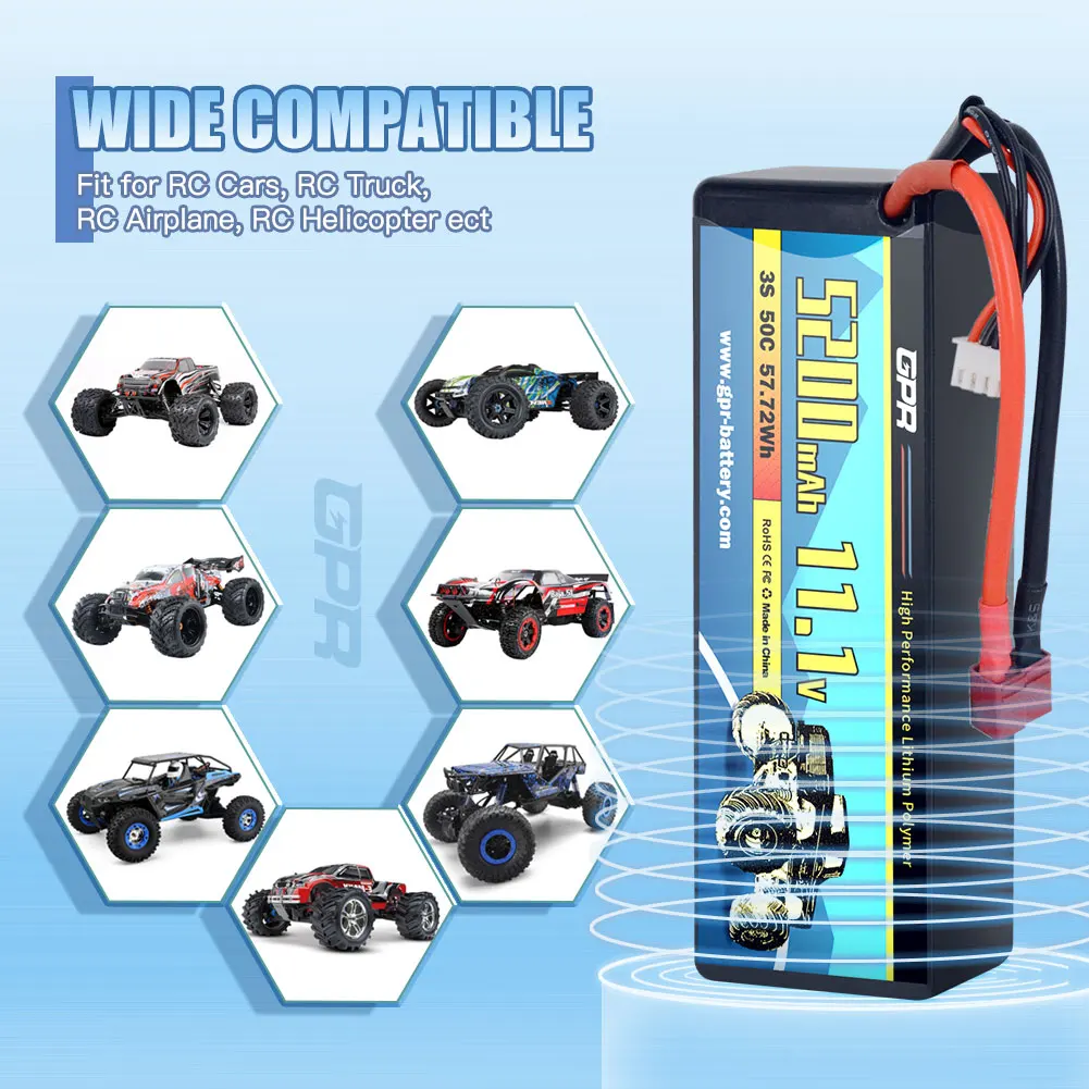 OEM 5200mAh 3S 11.1V 50C lipo battery with Deans/T plug