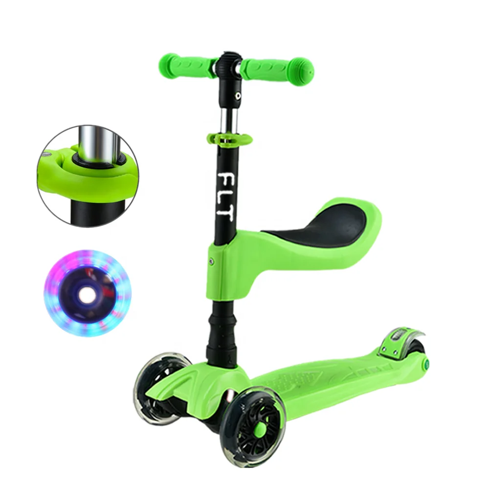 Toddlers Light Weight 3 Wheel Lean to Steer  2 in 1 Kick Scooter With Adjustable T-Bar