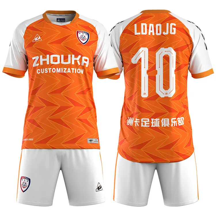 Custom Design High Quality 100%Polyester Sublimation Soccer Team Uniforms Shirt Club Football Jersey Men Soccer Jersey Set