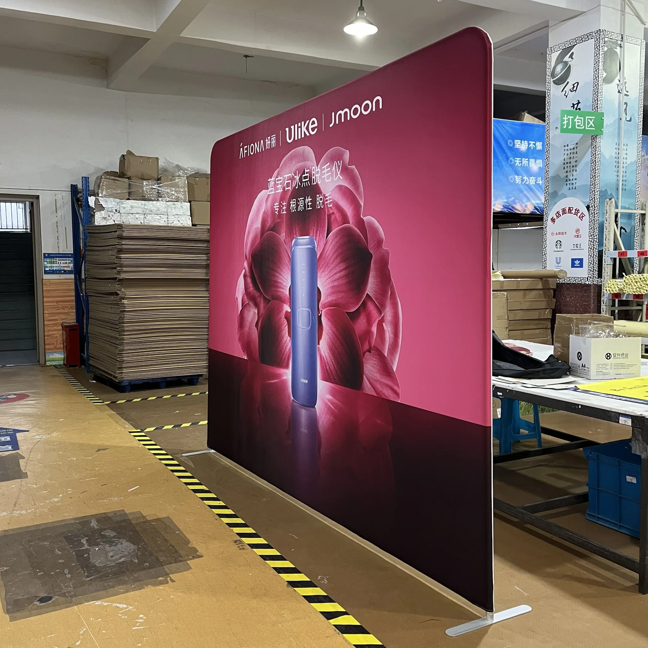 Custom 8ft x 8ft Flower Wall Tension Fabric Backdrop Stand for Weddings & Parties for Automotive & Education