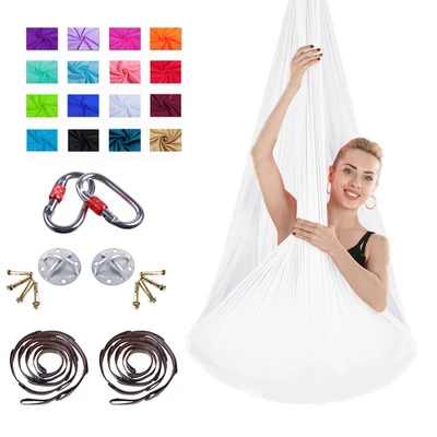 
Premium Silk Fabric Flying Aerial Swing Yoga Hammock 