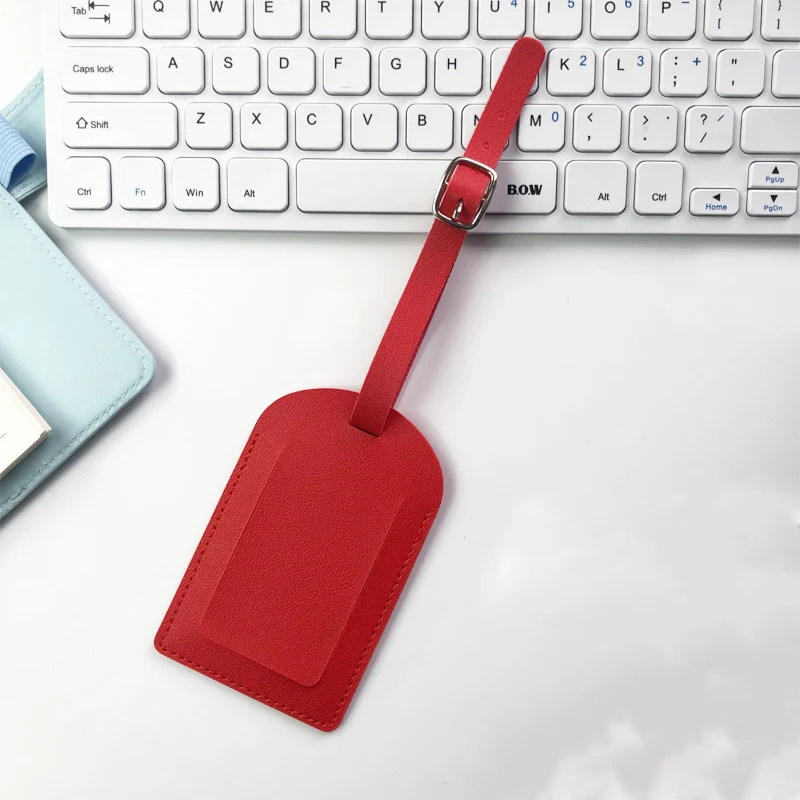 Corporate Business Gift Custom Wholesale Favors Travel Placecard Flip Flop Cheap Faux waterproof  Leather Airline Luggage Tag