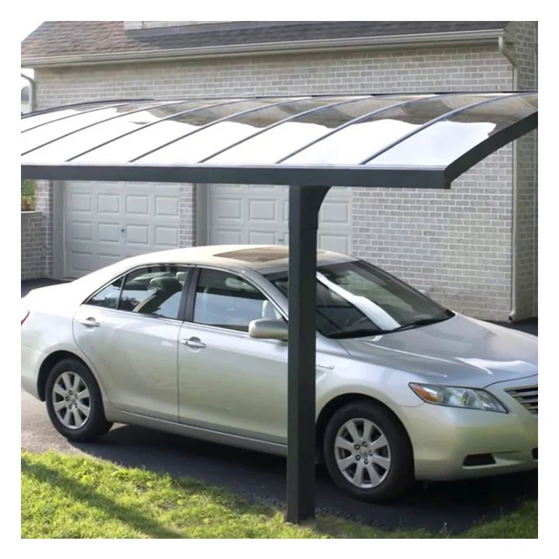 Outdoor Car Shelter Automatic Waterproof Retractable Arched Roof Aluminum Carport