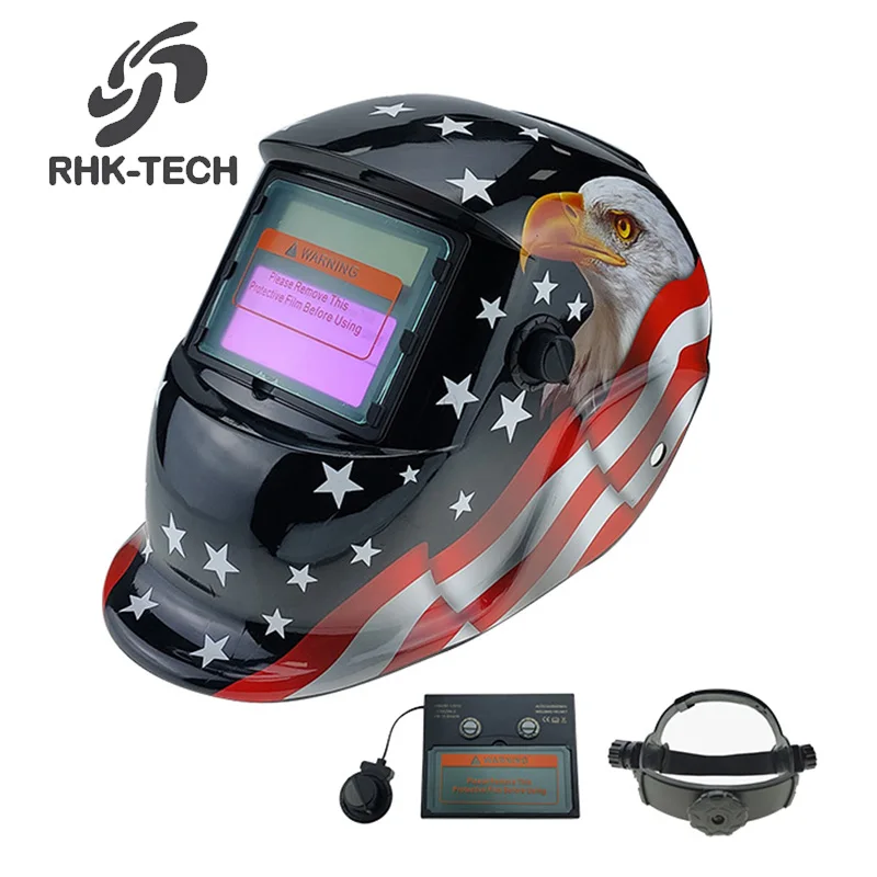 RHK 2024 промышленные защитные наклейки DIN16 авто затемнение солнечной безопасности сварочный шлем с регулируемым головным убор